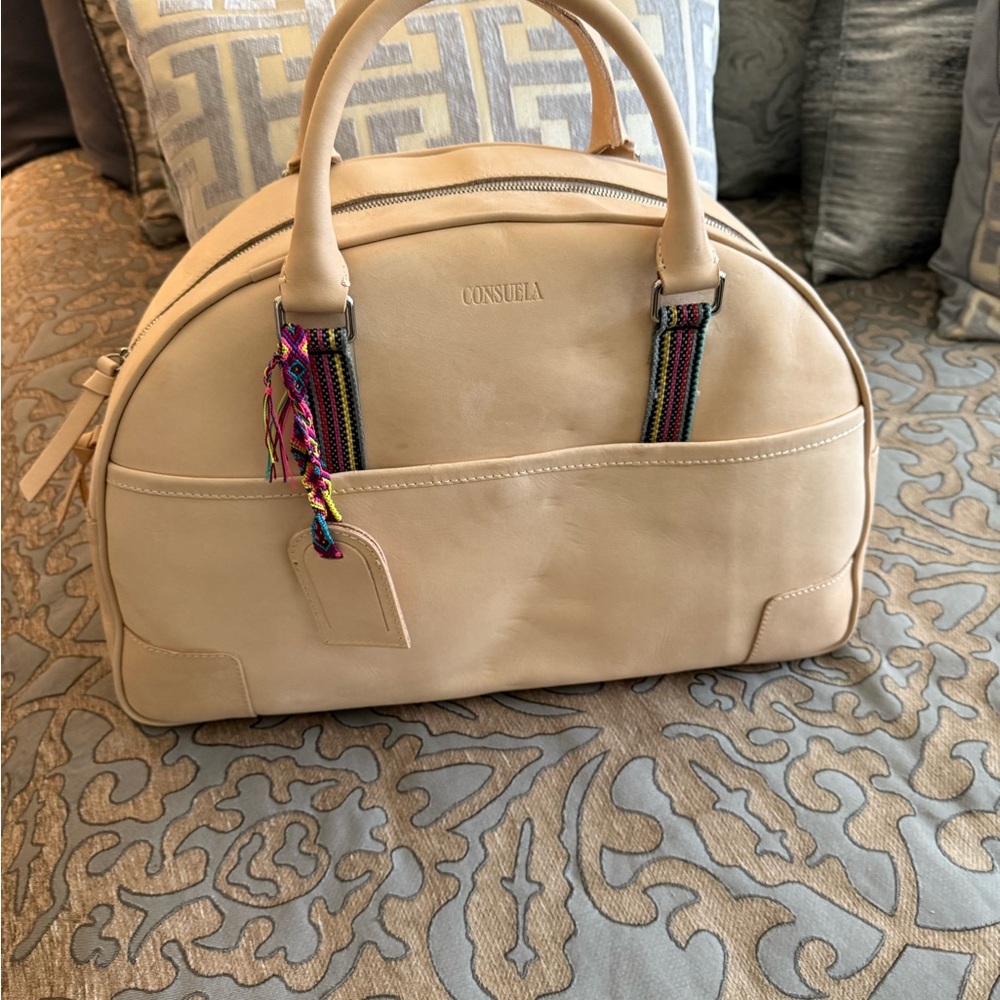 Consuela Cream Travel Bag with Colorful Accents